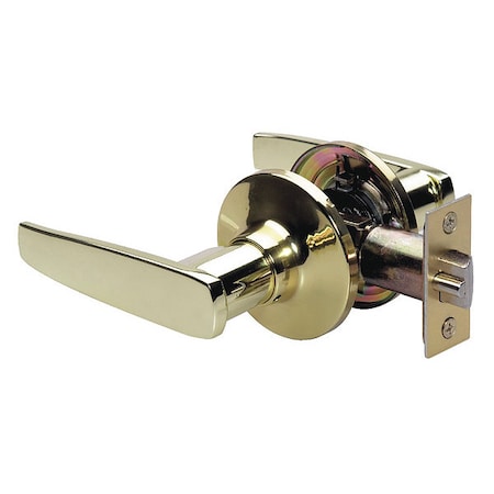 Lever Lockset,Polished Brss,Strght Style