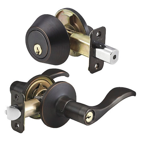 Lever Lockset,Aged Bronze,Wave Style