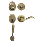 Lever Lockset,Antique Brass,Wave Style