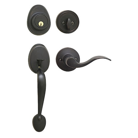 Lever Lockset,Aged Bronze,Wave Style