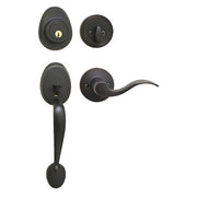 Lever Lockset,Aged Bronze,Wave Style