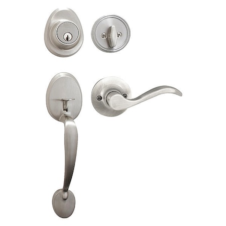 Lever Lockset,Satin Nickel,Wave Style