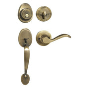 Lever Lockset,Antique Brass,Wave Style