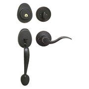 Lever Lockset,Aged Bronze,Wave Style