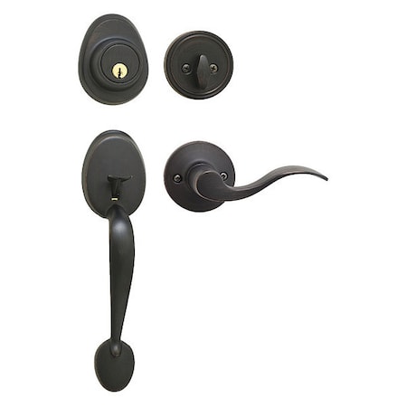 Lever Lockset,Aged Bronze,Wave Style
