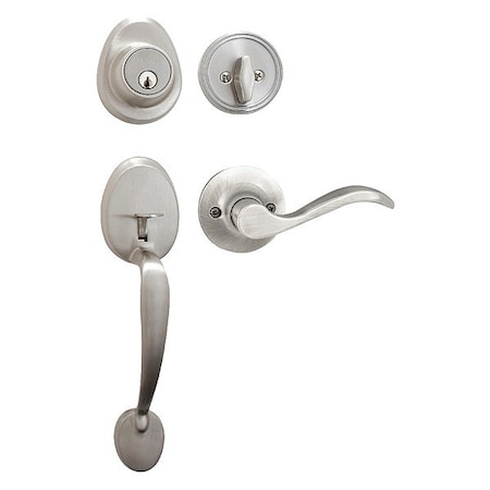 Lever Lockset,Satin Nickel,Wave Style