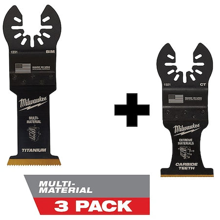 OPEN-LOK 1-3/8" TITANIUM CHARGED Multi-Tool Blades 3 PK + 1-3/8" Carbide Teeth Multi-Tool Blade