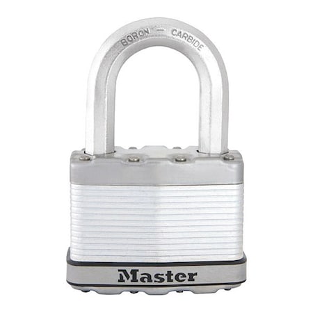 Padlock, Keyed Alike, Long Shackle, Rectangular Steel Body, Boron Shackle, 1 3/16 in W