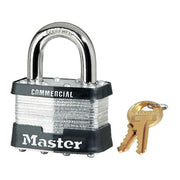 Padlock, Keyed Different, Standard Shackle, Rectangular Steel Body, Steel Shackle, 15/16 in W