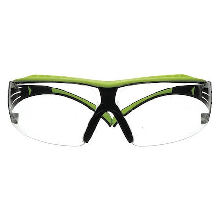 SecureFit 400, Safety Glasses, Anti-Fog & Anti-Scratch, Clear Lens, Black/Green Frame, Frameless