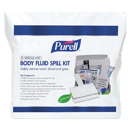 Spill Kit, 1 gal Volume Absorbed per Kit, 2 gal Capacity, Bag, White, 11