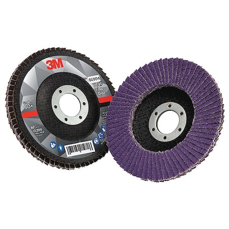 Flap Disc, Type 27, 4 1/2" dia., 60 Grit, 7/8 in COnnector Size, Ceramic, 769F Series