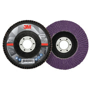3M Flap Disc, 4 1/2 in Dia,  7/8 in Connector Size, Ceramic, Type 29,40 Grit, Fiberglass Bk,  769F