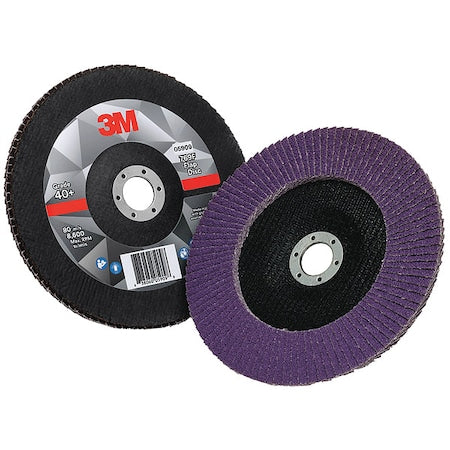 Flap Disc,7 in Dia, 7/8 in Arbor,40 Grit