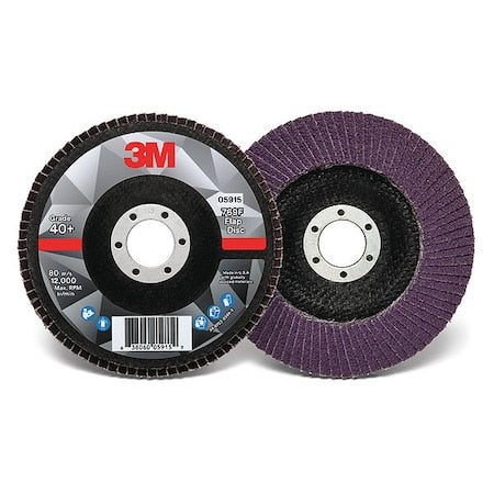 Flap Disc,5 in Dia, 7/8 in Arbor,40 Grit