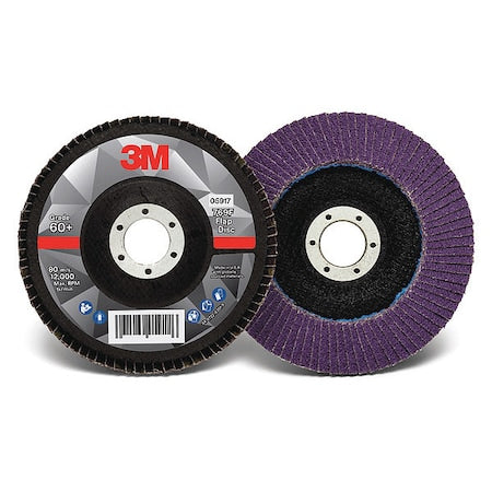 Flap Disc,5 in Dia, 7/8 in Arbor,60 Grit