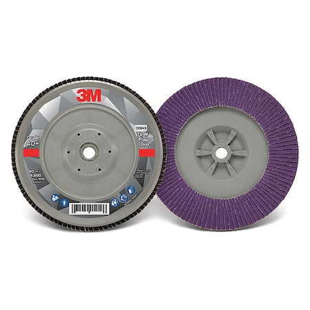 Flap Disc,7 in Dia, 5/8 in Arbor,40 Grit