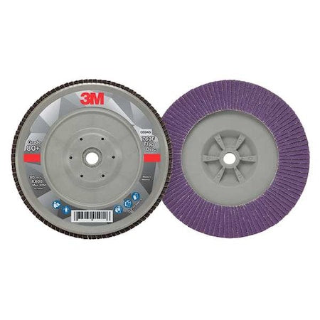 Flap Disc,7 in Dia, 5/8 in Arbor,80 Grit