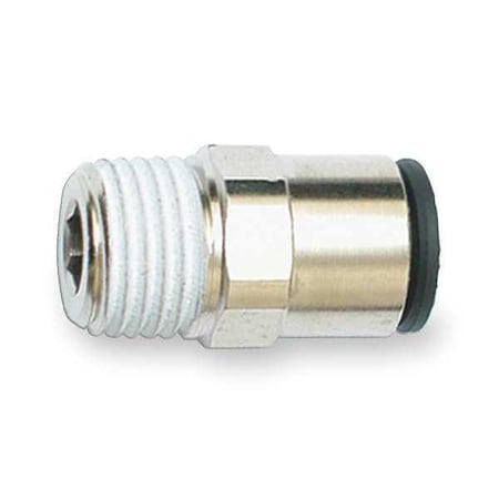 Push-Fit Adapter Fitting, 12mm Tube Size, Brass, Silver, 10 PK