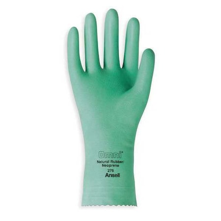 Chemical Resistant Gloves, Natural Rubber Latex / Neoprene, 12 in L, 20 mil, Green, 7, 1 PR