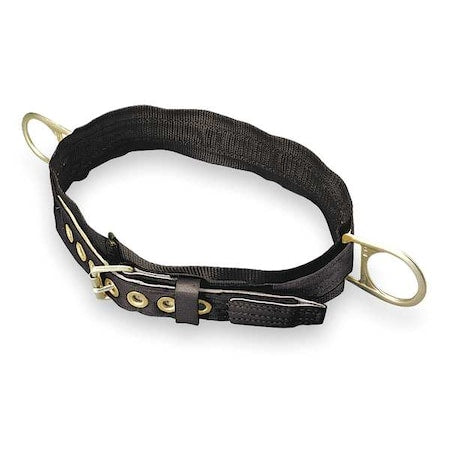 Body Belt, 2 D-Rings, Hips Location, Stainless Steel, Includes Padding: Yes ,M