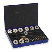 23PC 1/4-20 - 1/2-13 UNC and UNF Plug Hand Tap and Two-Piece Die Set Cle-Line 5512