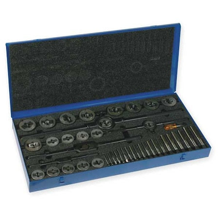 45PC 1/4-20 - 1-14 UNC,UNF and UNS Plug Hand Tap and Two-Piece Die Set Cle-Line 5513