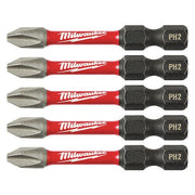 SHOCKWAVE 2 in Phillips No. 2 Impact Duty Power Bit, 5-Piece Pack