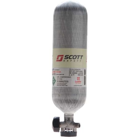 SCBA Cylinder,4500 psi,Gray,Carbon Fiber