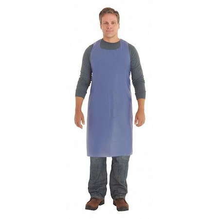 Bib Apron, Vinyl, Blue, 39 in, Universal