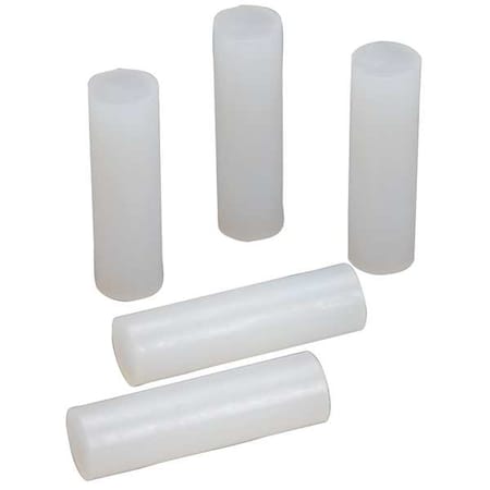 Hot Melt Adhesive, Clear, 5/8 in Dia, 2 in L, 50 sec Begins to Harden, 484 PK