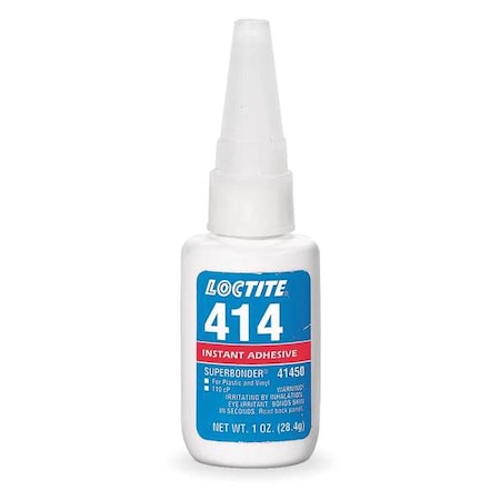 Instant Adhesive, 414 Series, Clear, 1 oz, Bottle