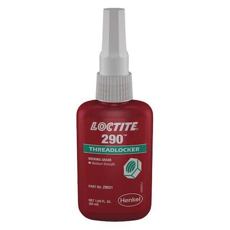 Wicking Threadlocker, LOCTITE 290, Green, Medium Strength, Liquid, 50 mL Bottle