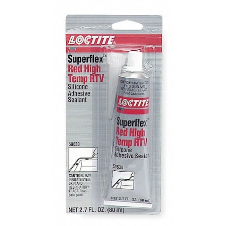High Temp. Gasket Sealant, 80 mL, Red, Temp Range -75 to 600 Degrees F