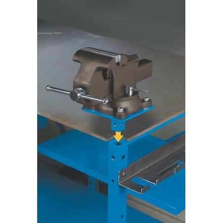 Vise and Vise Mount,7W x 14D x 12H,Gray