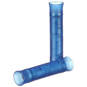 Butt Splice Wire Connector, 14 AWG Max, Blue, Nylon Insulation, 600 V, 100 PK