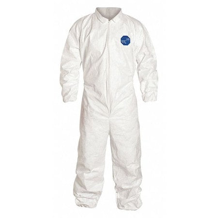 Disposable Coverallss, Collared Coverall, 3XL, Tyvek(R) 400, Elastic Wrist, Elastic Ankle, White