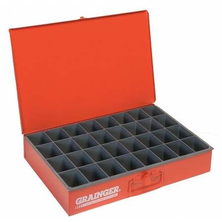 Steel, 32 compartments, 12 1/2 in D x 3 1/8 in H x 18 3/8 in W