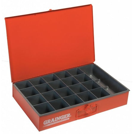 Steel, Compartment Drawer, 12 1/2 in D x 3 1/8 in H x 18 3/8 in W