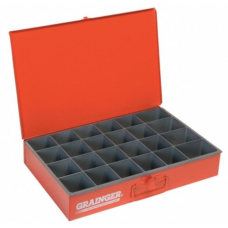 Steel, Compartment Drawer, 12 1/2 in D x 3 1/8 in H x 18 3/8 in W