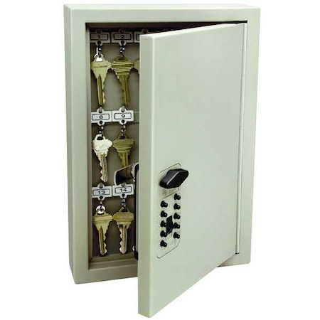 Key Control Cabinet, 11 3/4 in H, 2 3/8 in D, 7 7/8 W, Steel, Key Capacity (Units) 30