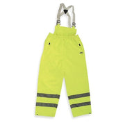Hi-Visibility Rain Bib Overall, Polyurethane, 29 1/2 in Inseam, 32 to 34" Waist, 0.26 mm Thickness