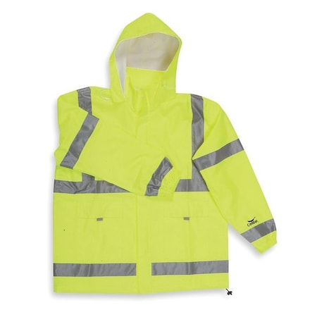Rain Jacket Hood,Hi-Vis YelloGreen,3XL