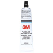 Plastic/Emblem Adhesive, 5 oz, Tube, Clear, Synthetic Elastomer Base, Begins to Harden in 5 min, 6PK