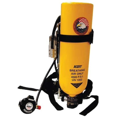 Industrial SCBA, ISCBA, Aluminum Cylinder, Zinc-Plated Carbon Steel Backframe, 2,216 psi