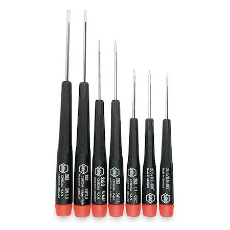 Precision Screwdriver Set,Hex,Metric,7pc