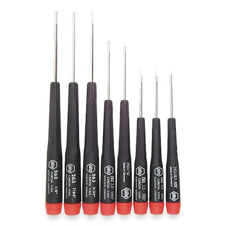Precision Screwdriver Set,Hex,SAE,8 pcs.