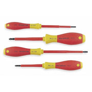 Insulated Screwdriver Set,Slotted/Phillips,4 pcs