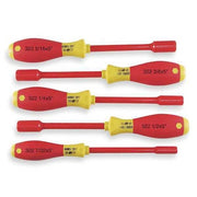 Nut Driver Set,5 Pieces,SAE,Solid,Ins