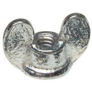 Wing Nut, 1/4"-20, Steel, Zinc Plated, 0.688 in Ht, 1-1/16 in Max Wing Span, 10 PK
